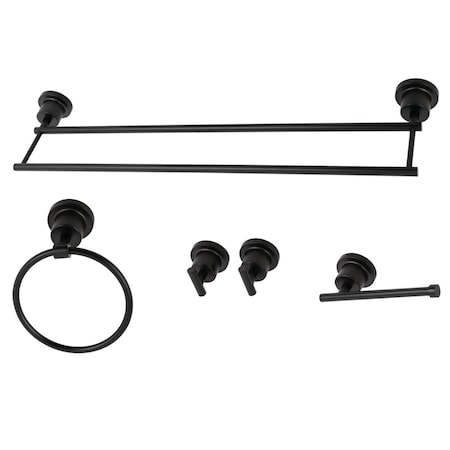 Kingston Brass BAH8213478MB Concord 5-Piece Bathroom Accessory Sets, Matte Black BAH8213478MB